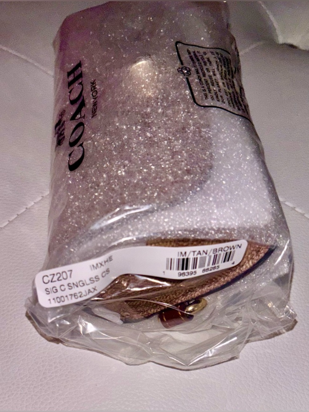 NEW Coach Signature Print Tan Brown Multi Coated Canvas Leather Sunglasses Case - Picture 3 of 15